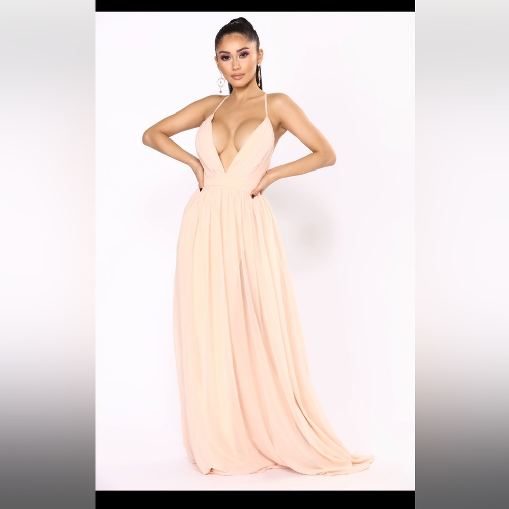 HOST PICK NWT Fashion Nova hold your hand chiffon blush dress